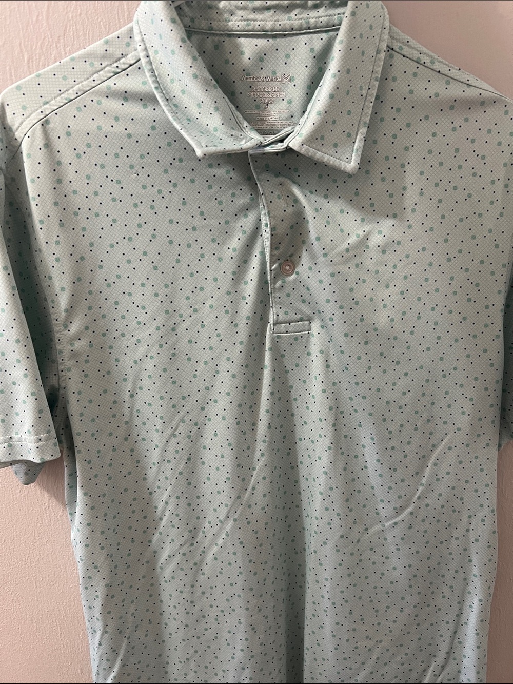Men's Light Mint Micro-Dot Polo Shirt